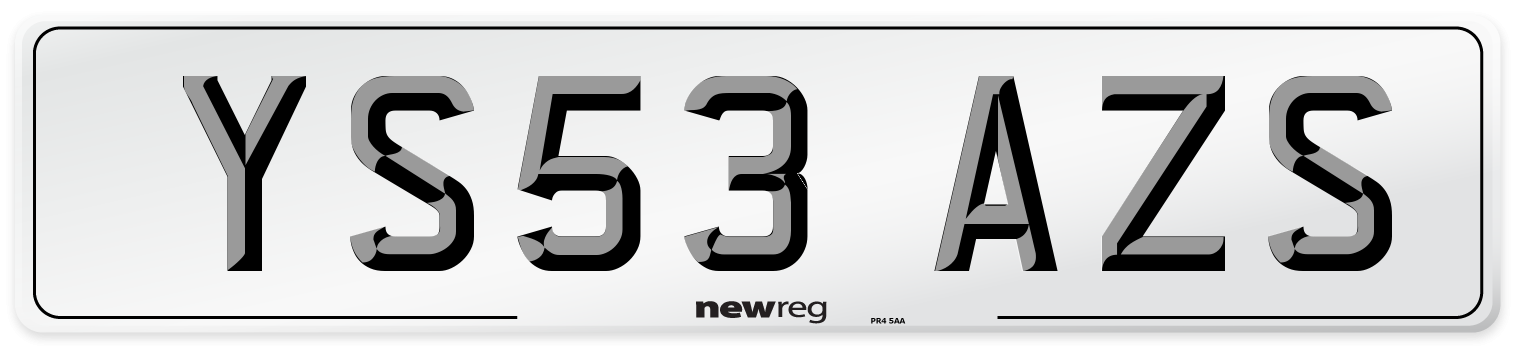 YS53 AZS Number Plate from New Reg
